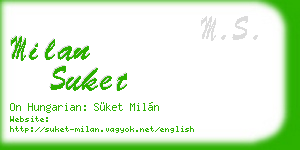 milan suket business card