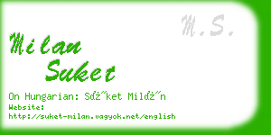 milan suket business card